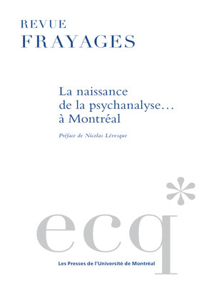 cover image of La naissance de la psychanalyse... à Montréal
